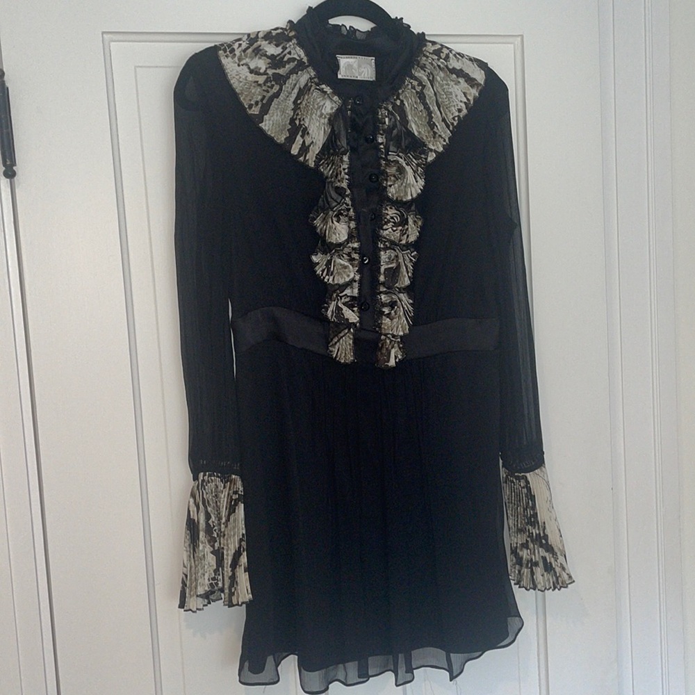 Alberto Makali sheer dress with solid underdress size S